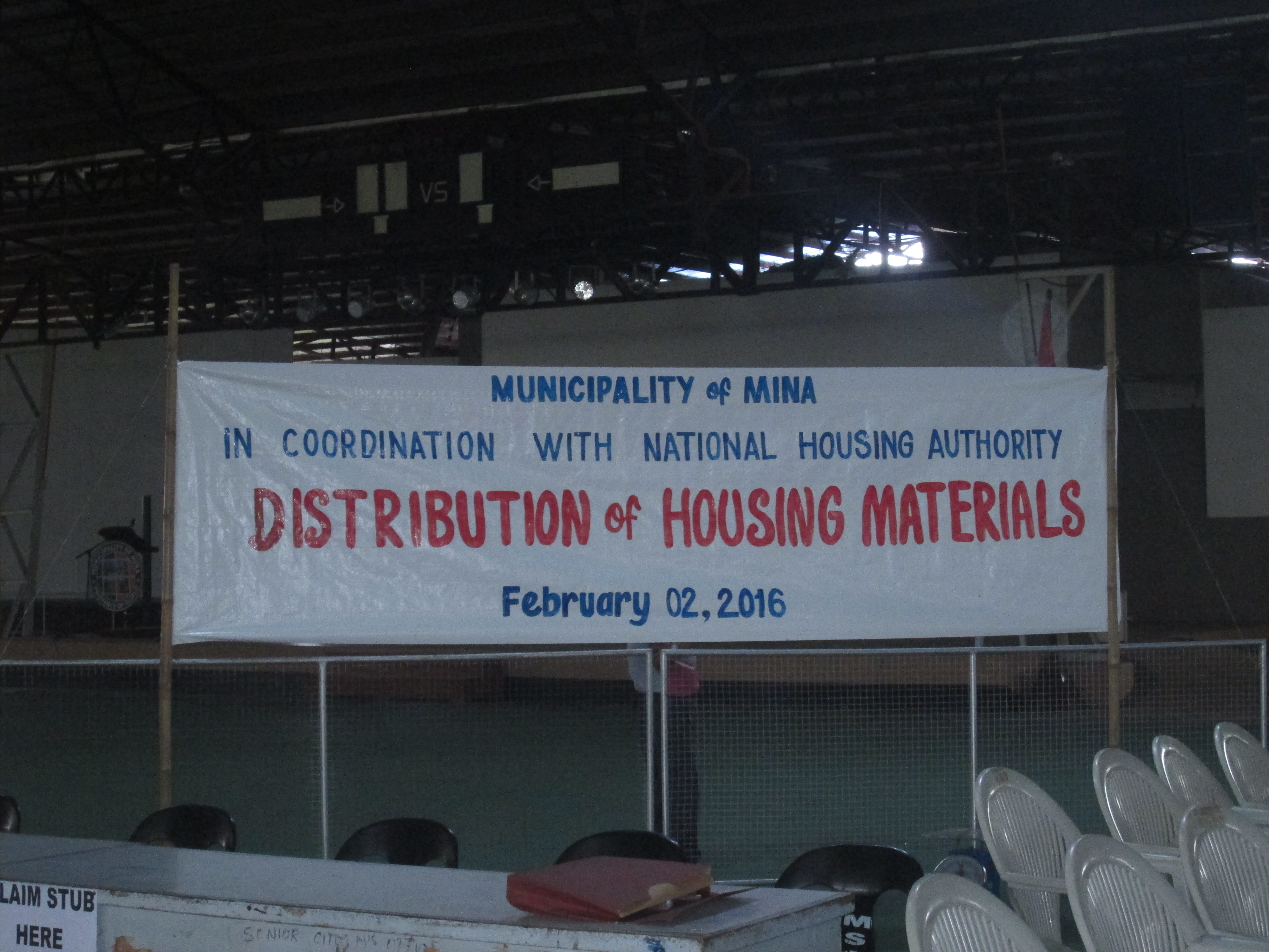 Distribution of Housing materials on February 2, 2016