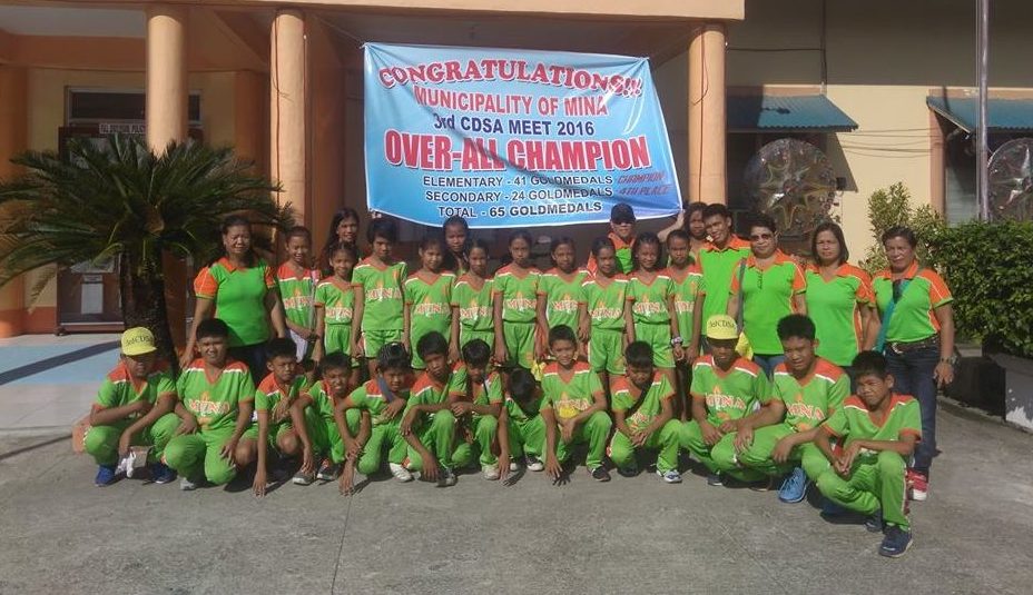 Municipality of Mina Over-All Champion in the 3rd CDSA Meet 2016